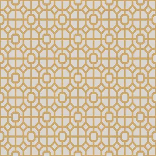 Papel pintado geométrico trellis color amarillo Hana 1908-2