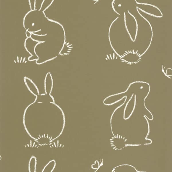 Papel pintado de animales color verde Funny Bunny 88387526