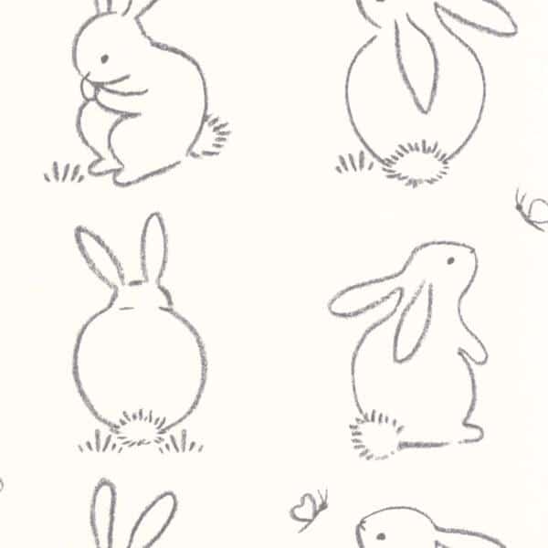 Papel pintado de animales color negro Funny Bunny 88389050