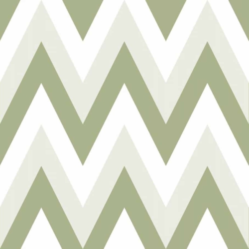 Papel pintado de zigzag color verde Family 9010-90