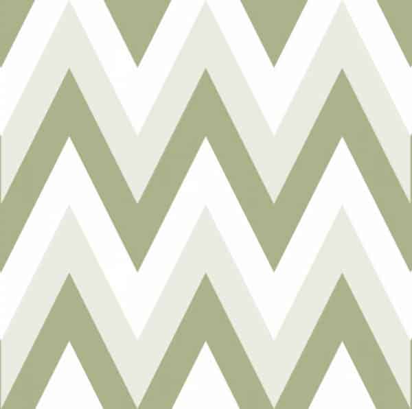 Papel pintado de zigzag color verde Family 9010-90