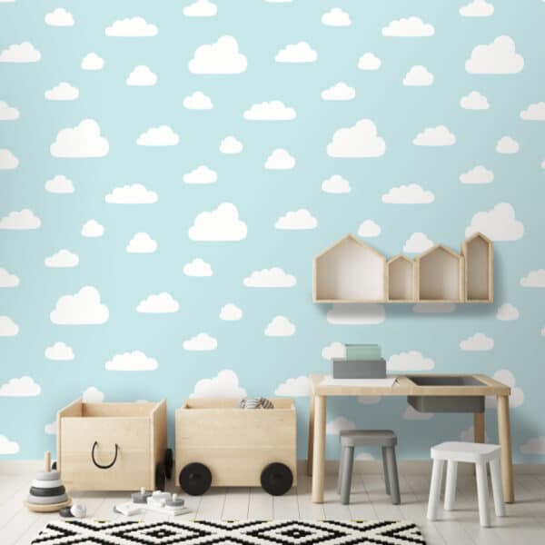 Papel pintado de nubes color gris Junior JN1819