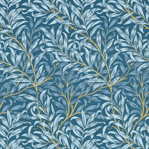 Papel pintado de hojas en color azul Willow Boughs W0172/01