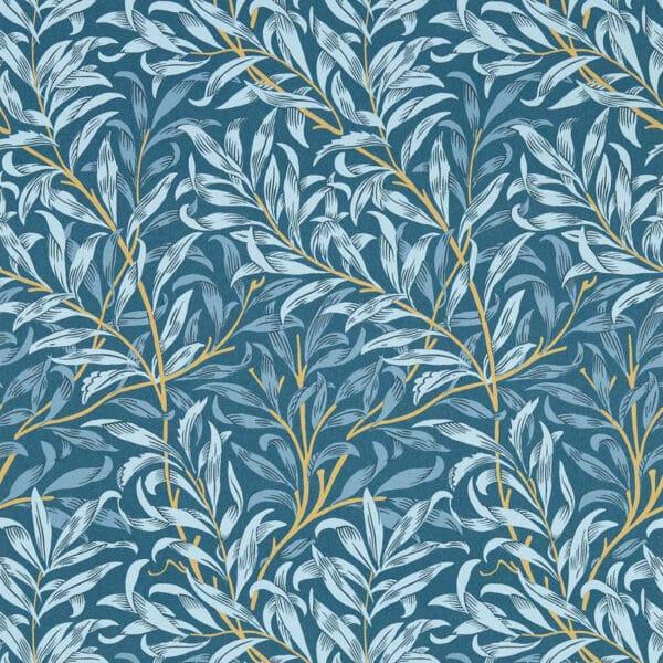 Papel pintado de hojas en color azul Willow Boughs W0172/01