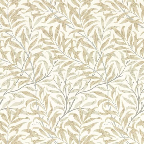 Papel pintado de hojas en color beige Willow Boughs W0172/03