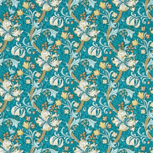 Papel pintado estampado floral color azul Golden Lily W0174/03