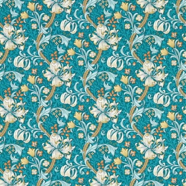 Papel pintado estampado floral color azul Golden Lily W0174/03