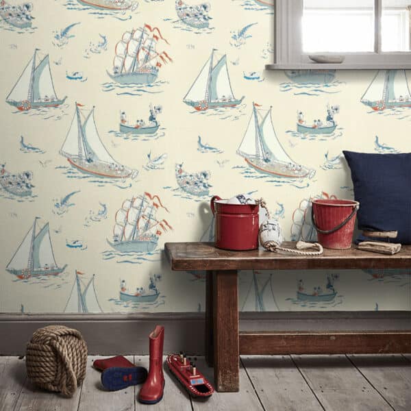 Papel pintado del Pato Donald en color beige Donald Nautical DDIW217282