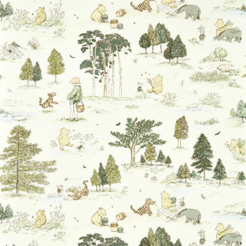 Papel pintado de Winnie the Pooh en color verde Winnie the Pooh DDIW217280