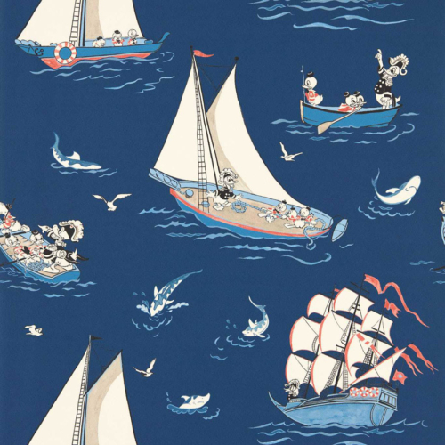 Papel pintado del Pato Donald en color azul oscuro Donald Nautical DDIW217283