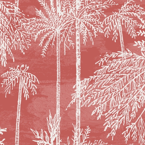 Papel pintado de palmeras en color naranja Palm Grove LN40201