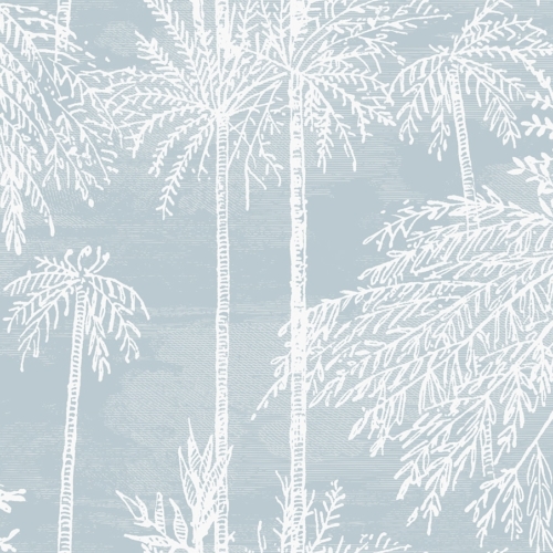 Papel pintado de palmeras en color azul Palm Grove LN40202
