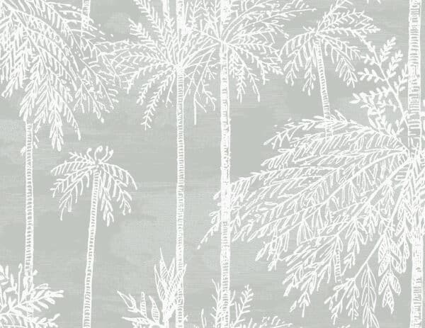 Papel pintado de palmeras en color gris Palm Grove LN40208