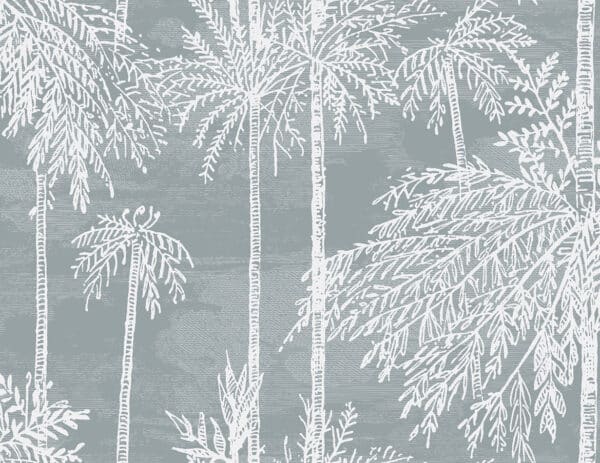 Papel pintado de palmeras en color azul grisaceo Palm Grove LN40218