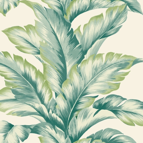 Papel pintado de hojas en color verde Banana Springs LN40604