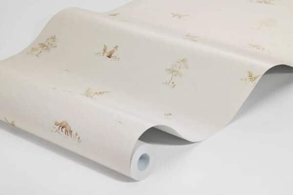 Papel pintado de animales en color beige Little Fox 6923