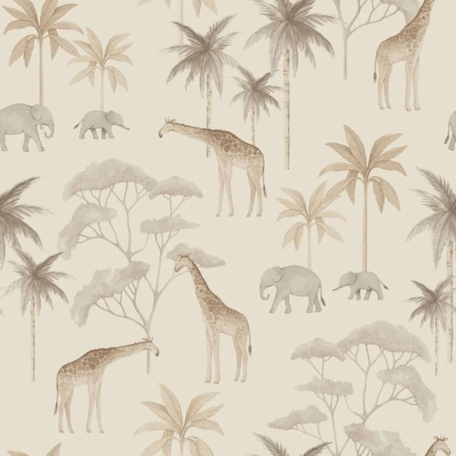 Papel pintado de animales en multicolor Savannah 6938