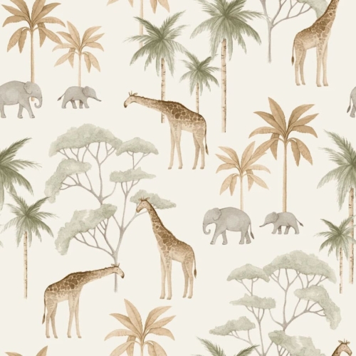 Papel pintado de animales en multicolor Savannah 6939