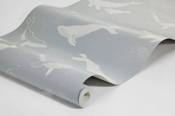 Papel pintado de ballenas en color azul Whales 6942