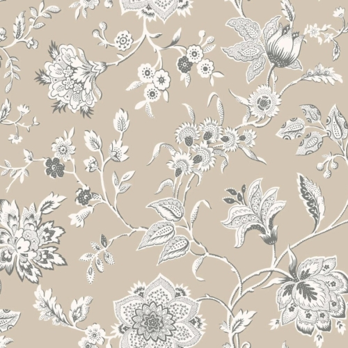 Papel pintado estampado floral en color beige Sutton RT7822