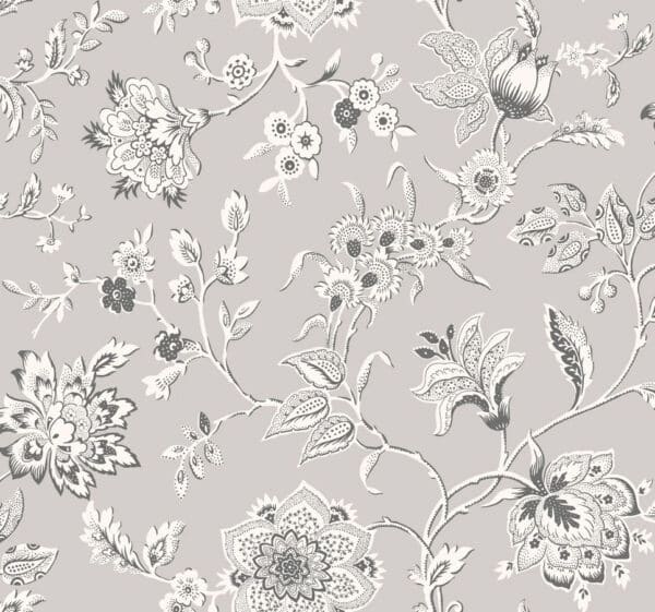 Papel pintado estampado floral en color gris Sutton RT7823