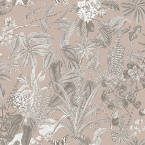 Papel pintado de estampado floral en color beige Origins 043-OGN