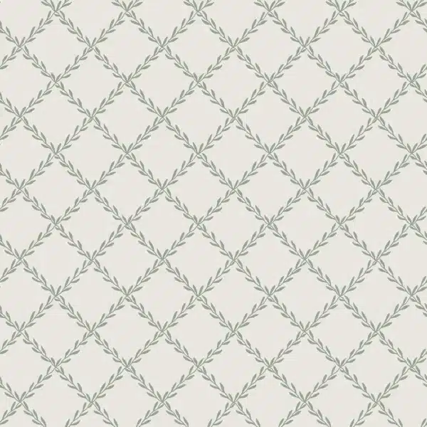 Papel pintado de trellis en color verde Trellis Forest Green S10304