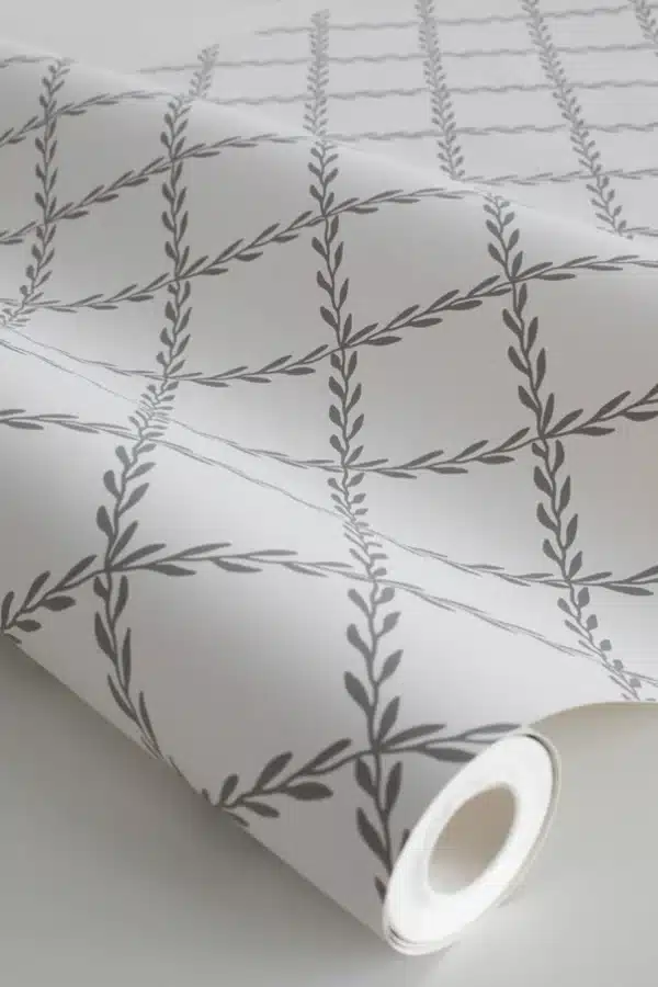 Papel pintado de trellis en color gris Trellis Gray S10302