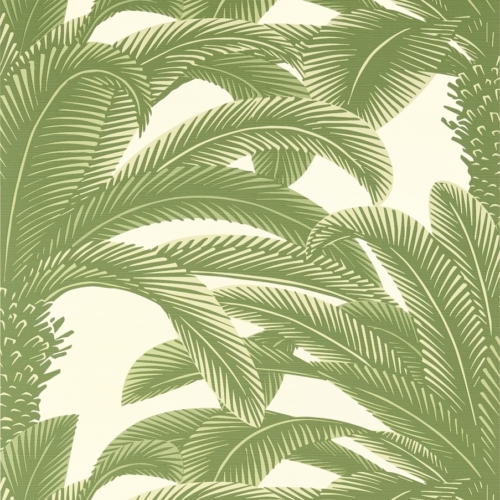 Papel pintado de hojas en color verde Queen Palm Sage T13911