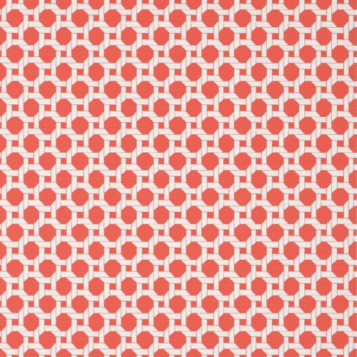 Papel pintado geométrico en color rojo Charter Coral T13958