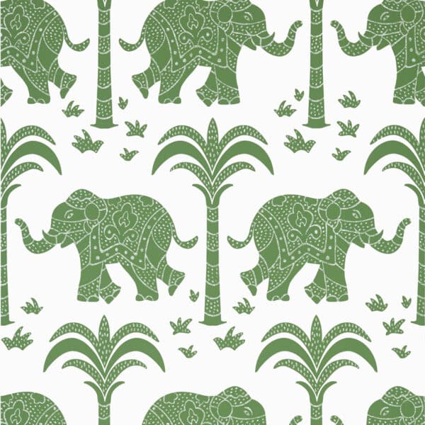 Papel pintado de animales en color verde Elephant Green T16201