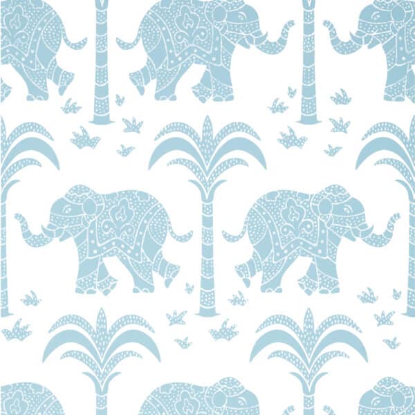 Papel pintado de animales en color azul Elephant French Blue T16204