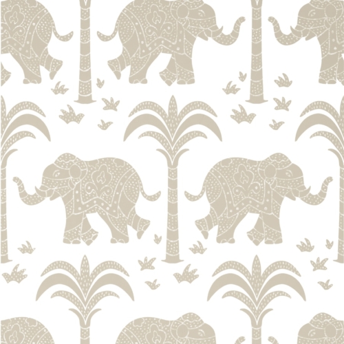 Papel pintado de animales en color beige Elephant Beige T16205