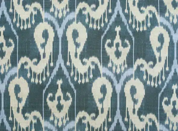 Tela de Ikat en color azul Tailak 02