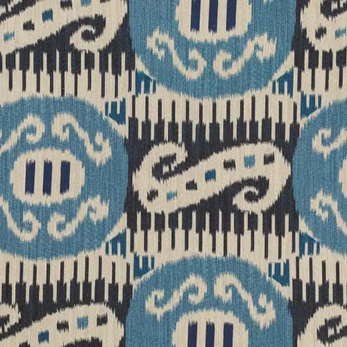 Tela de Ikat en color azul Bosphorus 04