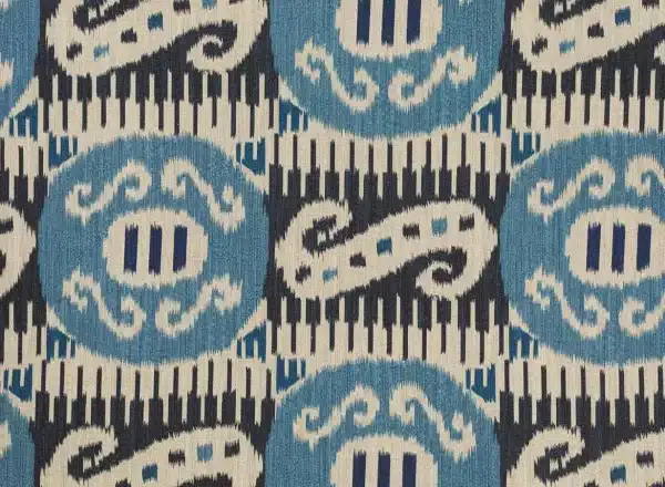 Tela de Ikat en color azul Bosphorus 04