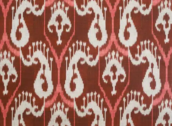 Tela de Ikat en color rojo Tailak 03