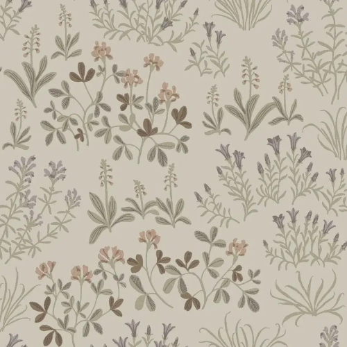 Papel pintado de flores en color beige Noras Ang 5804