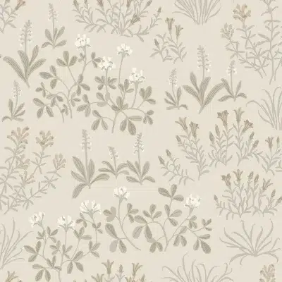 Papel pintado de flores en color beige Noras Ang 5805