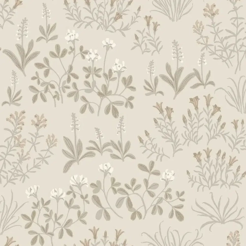 Papel pintado de flores en color beige Noras Ang 5805