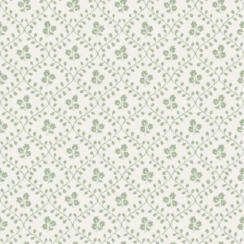 Papel pintado de flores en color verde Idun 5823