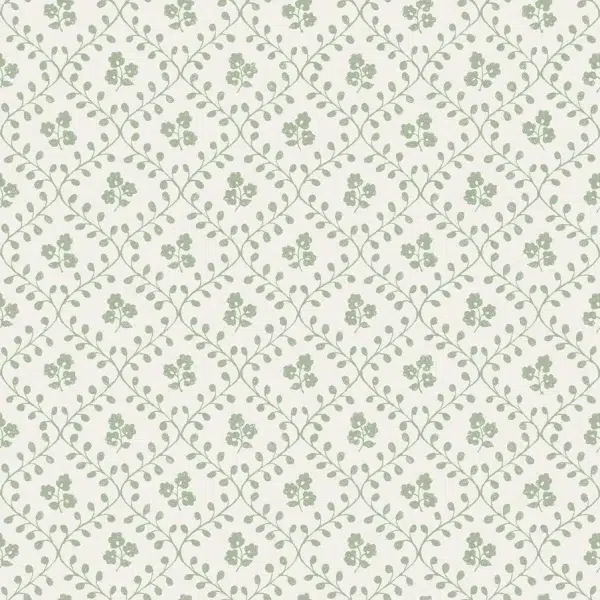 Papel pintado de flores en color verde Idun 5823