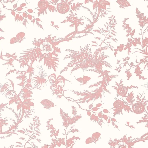 Papel pintado de Toile de Jouy en color rosa Newlands Toile AT57835