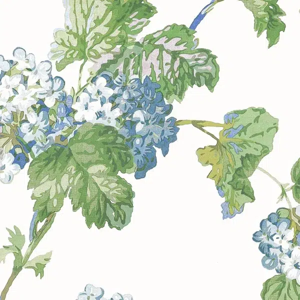 Papel pintado de flores en color azul y verde Sussex Hydrangea AT57846