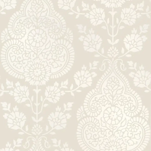 Papel pintado de Damasco en color beige Balmuccia Damask AT57864