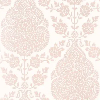 Papel pintado de Damasco en color rosa Balmuccia Damask AT57865