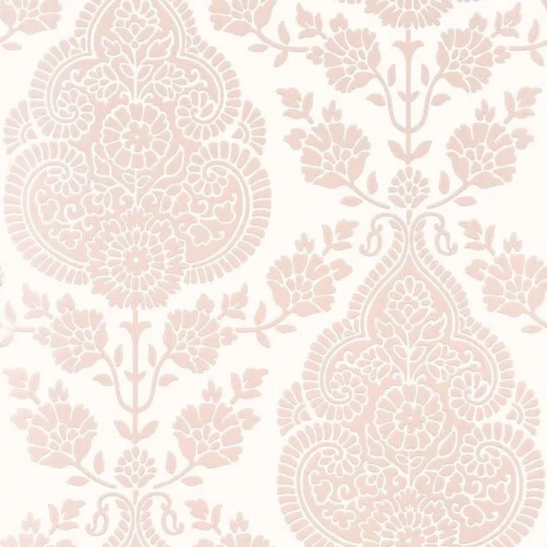 Papel pintado de Damasco en color rosa Balmuccia Damask AT57865