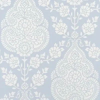 Papel pintado de Damasco en color azul Balmuccia Damask AT57866