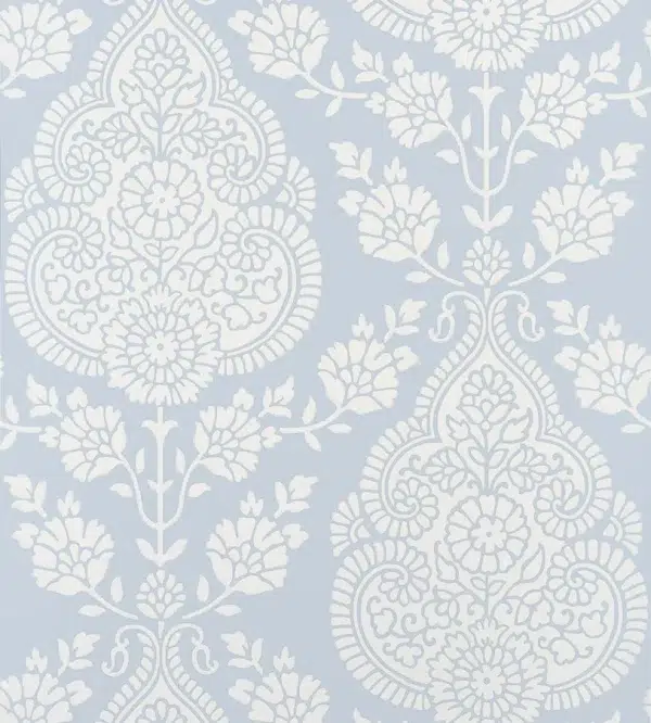 Papel pintado de Damasco en color azul Balmuccia Damask AT57866