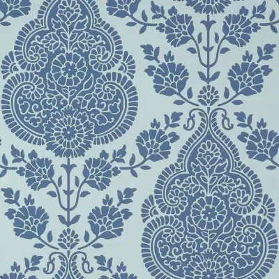 Papel pintado de Damasco en color azul Balmuccia Damask AT57868